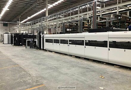 The new corrugator doubles capacity at SKG's Nuevo Laredo plant