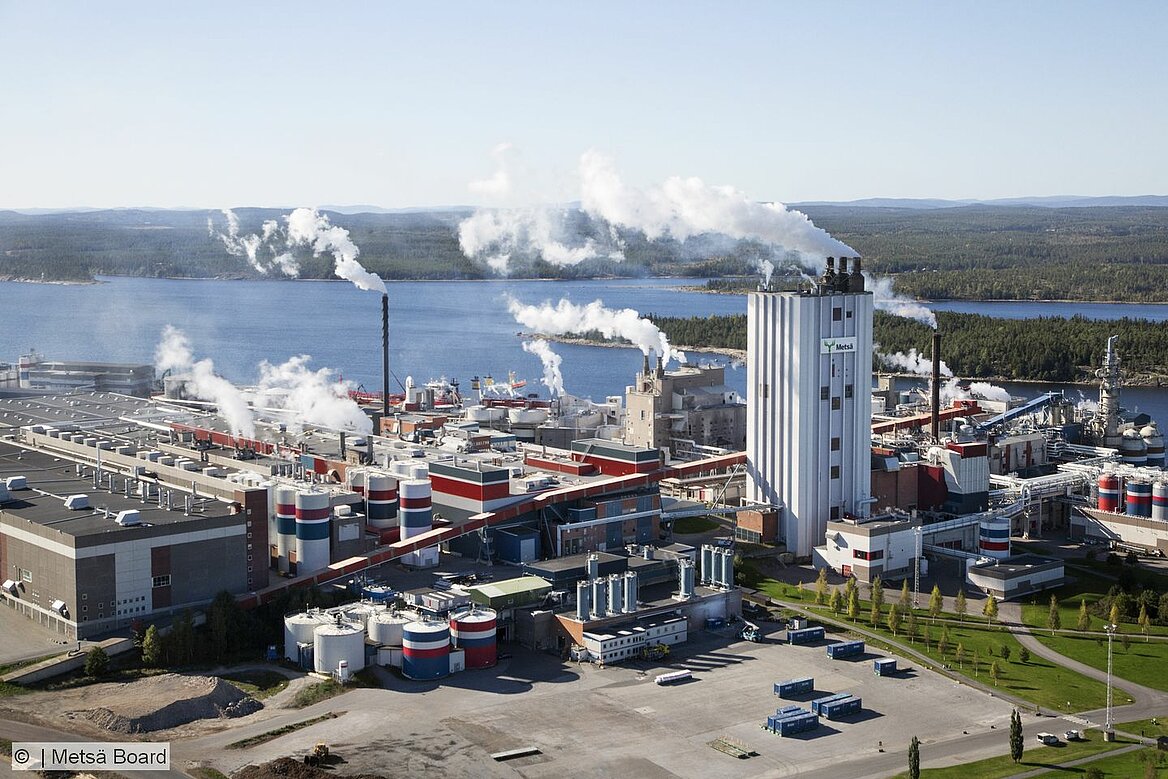 Aerial view of Metsä Board's Husum mill