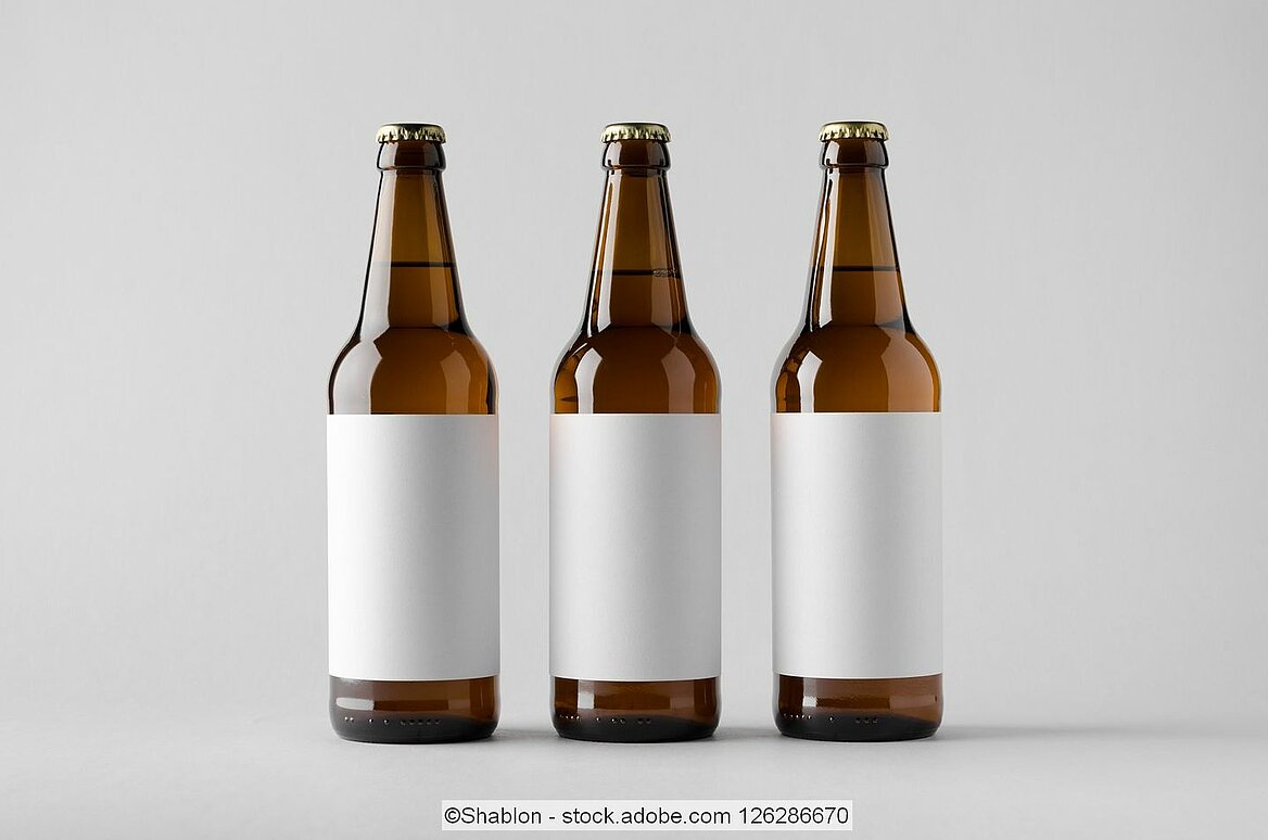 Bottles with labels