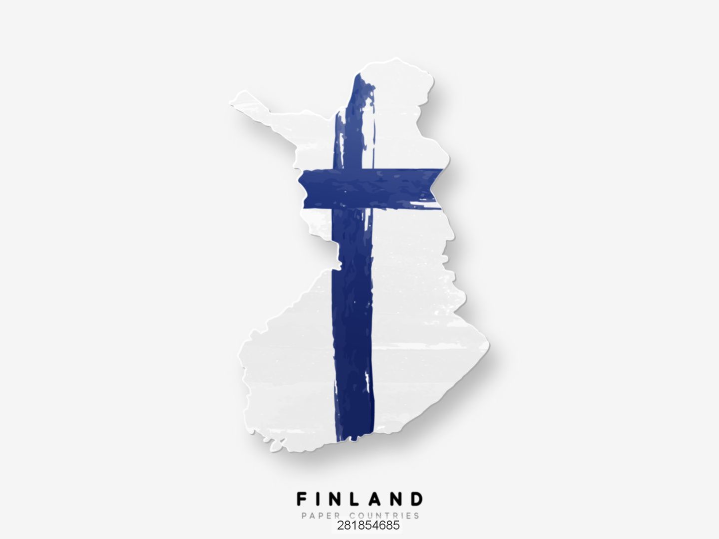 Finland map with flag of the country